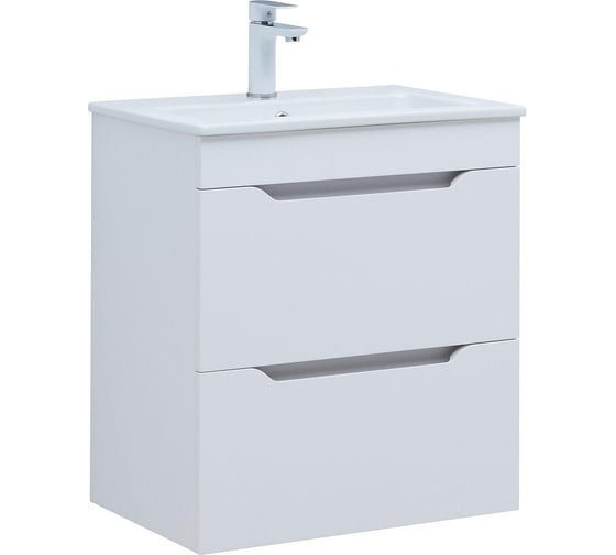 Тумба Aquanet Практика 60 2 ящ. цв.белый глянец (347963) 00347963