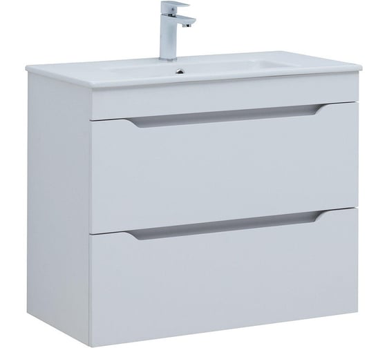 Тумба Aquanet Практика 80 2 ящ. цв.белый глянец (347965) 00347965