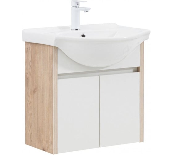 Тумба Aquanet Сидней 60 цв.дуб кантри/белый (раковина Shenxin) (345121) 00345121