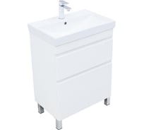 Тумба Aquanet Слим 60 напольная 2 ящ. цв.белый сатин (346042) 00346042