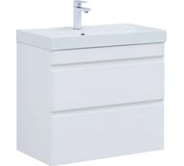 Тумба Aquanet Слим 80 2 ящика, цв.белый сатин (346049) 00346049