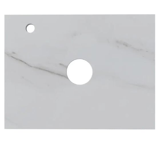 Столешница Aquanet Flat 60 отв. слева цв. мрамор (345775) 00345775