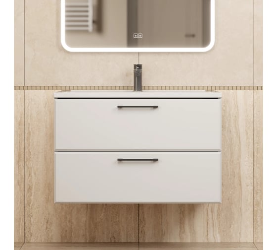 Тумба под раковину для ванной Uperwood Foster New_80 см, подвесная, белая TFosterNEW80w