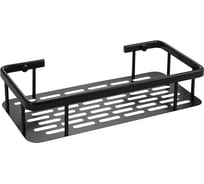 Полочка прямоугольная одинарная алюминиевая САНАКС с литым дном, цвет ЧЁРНЫЙ. 76066