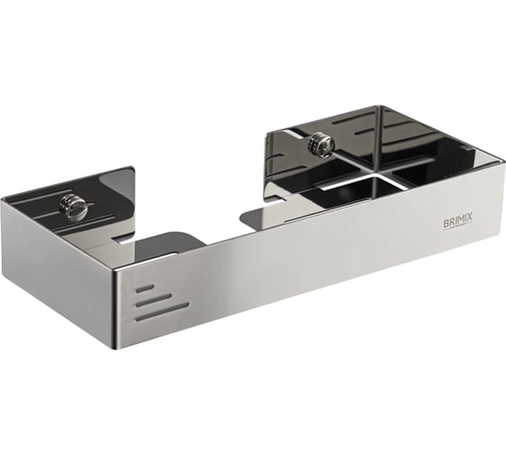 Полочка литая прямоугольная для душевых стоек Brimix швг 24х4х10 см, из нержавеющей стали марки SUS 304, цвет ХРОМ 5690
