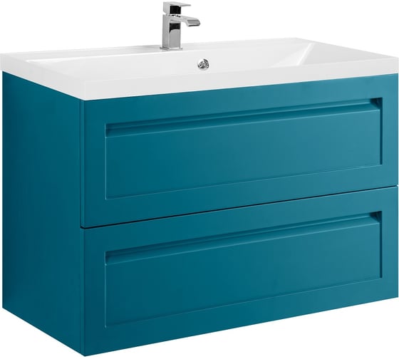 База под раковину подвесная Art&Max PLATINO с двумя выкатными ящиками бирюзовый матовый AM-Platino-900-2C-SO-TM