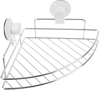 Угловая полка VETTA металл, хром+белый, вакуумное крепление 478-070