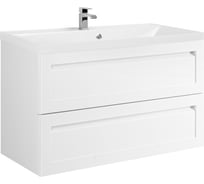 База под раковину подвесная с двумя выкатными ящиками Art&Max PLATINO белый глянец AM-Platino-1000-2C-SO-BL