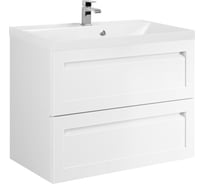 База под раковину подвесная с двумя выкатными ящиками Art&Max PLATINO белый глянец AM-Platino-750-2C-SO-BL