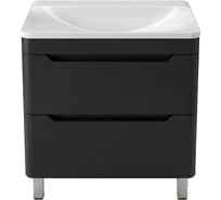 Тумба под раковину для ванной Uperwood Ocean напольная 80 см, черная, 2 ящика TOceanF80b2