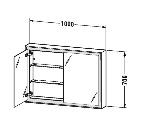 Зеркальный шкаф с подсветкой Duravit L-Cube LC755200000 00289700