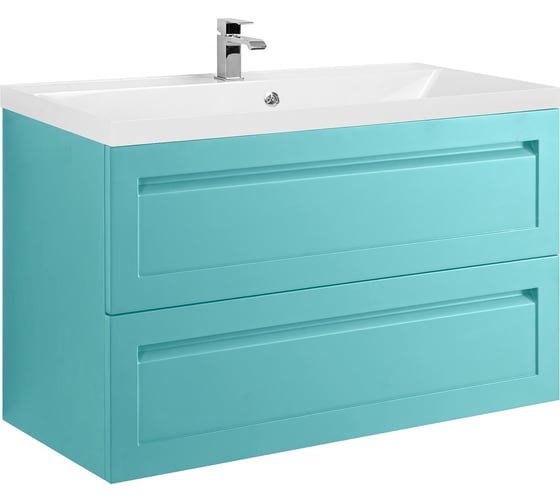 База под раковину подвесная с двумя выкатными ящиками Art&Max PLATINO Cветло-зеленый матовый AM-Platino-1000-2C-SO-MM