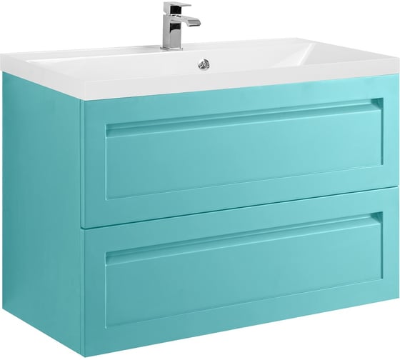 База под раковину подвесная с двумя выкатными ящиками Art&Max PLATINO Светло-зеленый матовый AM-Platino-900-2C-SO-MM