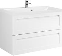 База под раковину подвесная с двумя выкатными ящиками Art&Max PLATINO Белый глянец AM-Platino-900-2C-SO-BL