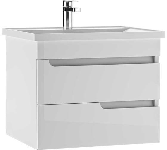 Тумба подвесная под раковину Айсберг NOVA 60 Веста с двумя ящиками В2 DV5922T