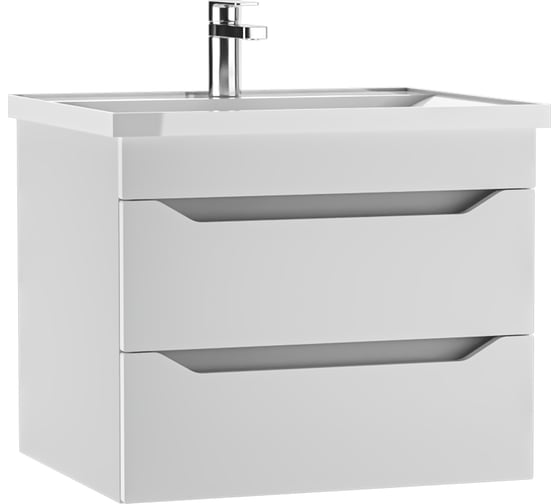 Тумба подвесная под раковину Айсберг NOVA 60 Ева с двумя ящиками В2 DA5932T