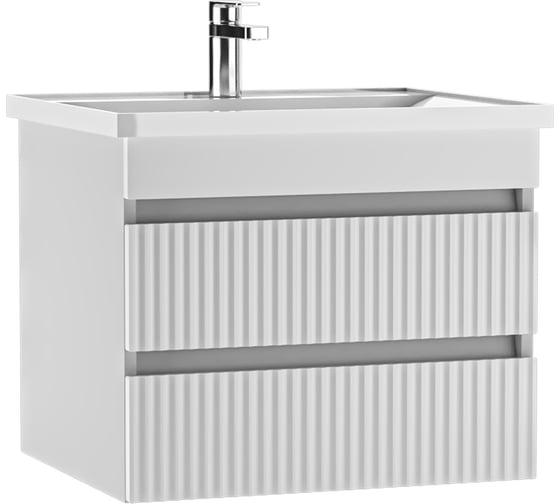 Тумба подвесная под раковину Айсберг NOVA 60 Бриз с двумя ящиками В2 DB3013T