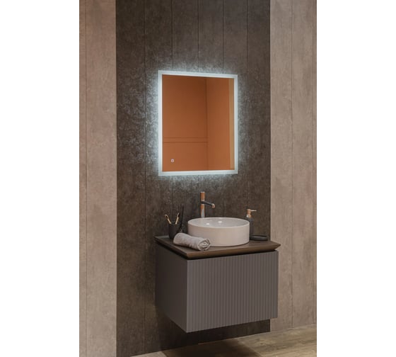 Зеркало Silver Mirrors Norma - Lite 600х700 (алюминиевый профиль, сенсорный выключатель, гор/вер крепления) LED-00002960