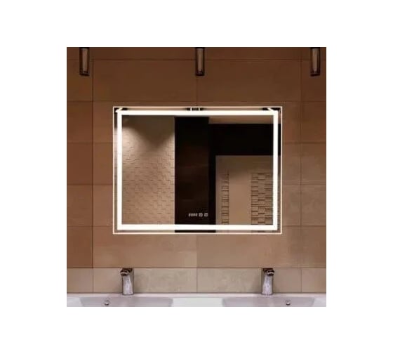 Зеркало Silver Mirrors Ливия 800х600 - 3 (подогрев, часы, сенсорный выключатель) зеркало ФР-00001383
