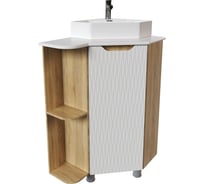 Тумба для ванной под умывальник MIXLINE Line "КОРНЕР" левая, угловой, дуб, ПВХ 548963