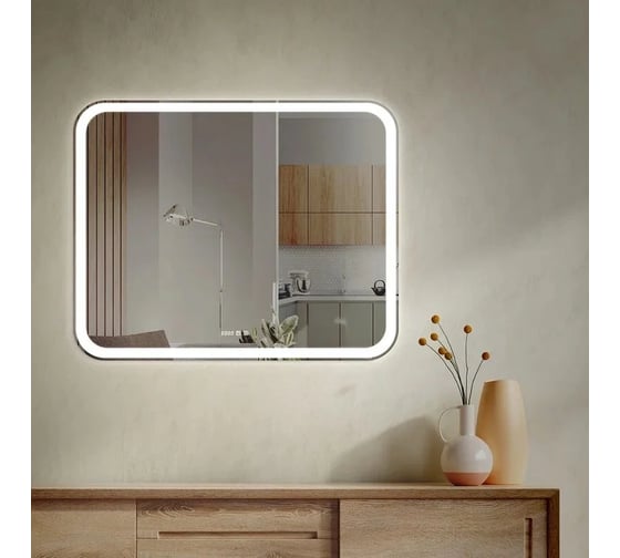 Зеркало Silver Mirrors Stiv neo - 3 1000х800 (Сенсорный выключатель, подогрев, часы внешней настройки) LED-00002398