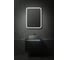 Зеркало-шкаф Silver Mirrors Фиджи BLACK 60 - 4.2 левый, часы, ТХ, сенсорный выключатель LED-00002725 3