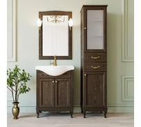 Мебельный гарнитур ValenHouse ЭЛЛИНА-65 зеркало со светом и тумба в сборе, кальяри, ручки золото FE65_ТКЗ