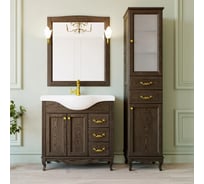 Мебельный гарнитур ValenHouse ЭЛЛИНА-80 зеркало со светом и тумба в сборе, кальяри, ручки золото FE80_ТКЗ