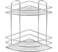 Угловая полка в ванную TEKNO-TEL 2 яруса, 20x20x28 хром BK022