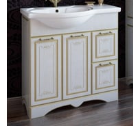 Тумба Sanflor Адель 82R белая/патина золото, под раковину Коралл 83R Н0000001074