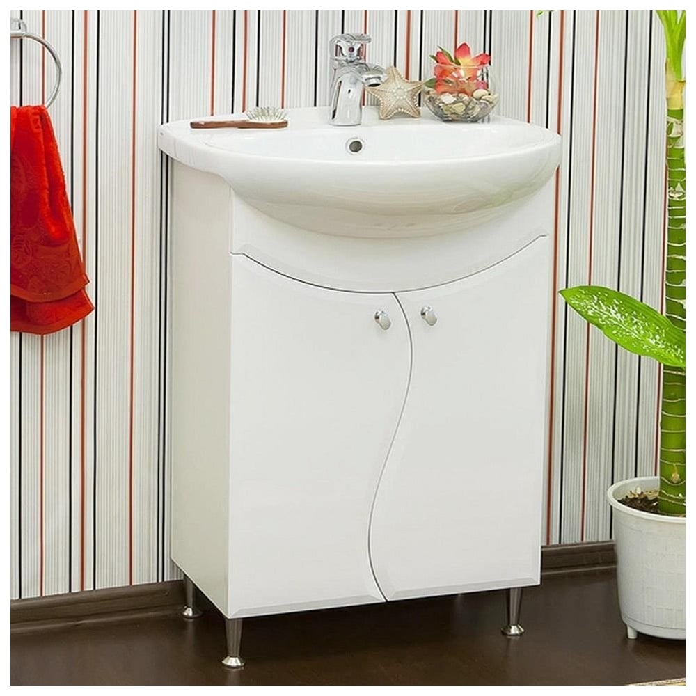 Тумба Sanflor Лина 65 белая, под раковину Стелла 65 Н0000000587 ...