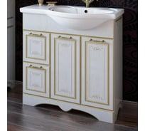 Тумба Sanflor Адель 82L белая/патина золото, под раковину Коралл 83L Н0000001085