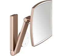 Косметическое зеркало с подсветкой KEUCO iLook_move, квадратное, сенсорное, увеличение ×5, красное золото шлифованное 17613299002