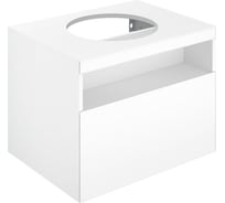 Тумба под умывальник KEUCO STAGELINE, 1 ящик, без подсветки, со столешницей, 650x550x490 мм, к./ф.: белый (ламинир. матовый)/белый глянцевый (стекло) 32853300000