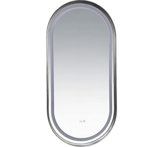 Зеркало овальное Azario Блейк 500*1000*50 c LED диммером, подогревом, сенсорный выключатель, глянцевый хром 2700k-4000k-6500k (22Вт) АZ-LED011425 00104057