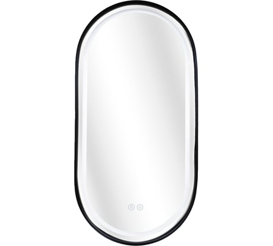 Зеркало овальное Azario Блейк 500*1000*50 c LED диммером, подогревом, сенсорный выключатель, матовый черный 2700k-4000k-6500k (22Вт) АZ-LED011125 00104054