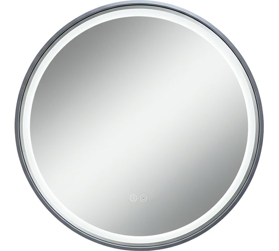 Зеркало круглое Azario Брэд 600*30 c LED диммером, подогревом, сенсорный выключатель, матовый серый 2700k-4000k-6500k (9Вт) АZ-LED012325 00104066