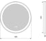 Зеркало круглое Azario Брэд 600*30 c LED диммером, подогревом, сенсорный выключатель, матовый белый 2700k-4000k-6500k (9Вт) АZ-LED012425 00104067 2