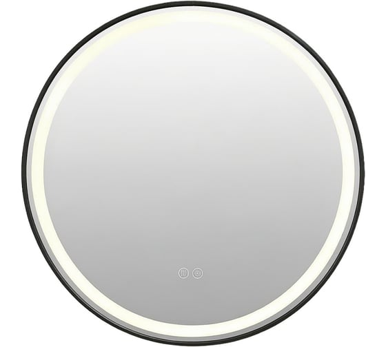 Зеркало круглое Azario Брэд 600*30 c LED диммером, подогревом, сенсорный выключатель, матовый черный 2700k-4000k-6500k (9Вт) АZ-LED012225 00104065