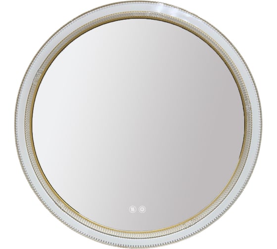 Зеркало круглое Azario Грей 600*50 c LED диммером, подогревом, сенсорный выключатель, матовый золотой 2700k-4000k-6500k (16Вт) АZ-LED010225 00104045