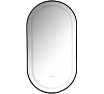 Зеркало овальное Azario Джоли 500х900х50 c LED диммером, подогревом, сенсорный выключатель, матовый черный 2700k-4000k-6500k (12Вт) АZ-LED012525 00104068
