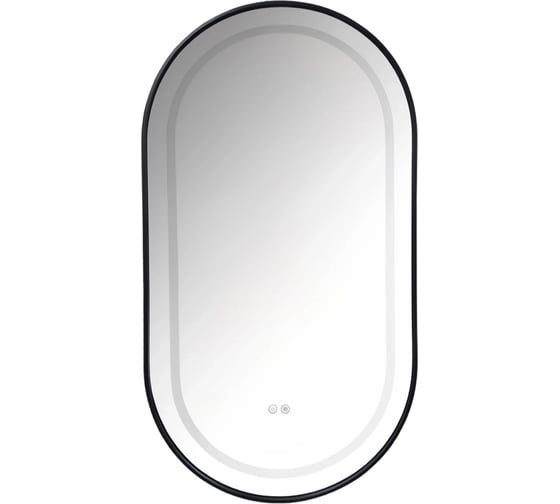 Зеркало овальное Azario Джоли 500х900х50 c LED диммером, подогревом, сенсорный выключатель, матовый черный 2700k-4000k-6500k (12Вт) АZ-LED012525 00104068