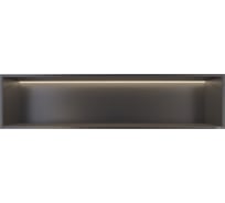 Скрытая настенная ниша из нержавеющей стали ABBER Nischen с LED подсветкой, оружейная сталь AN3006NG