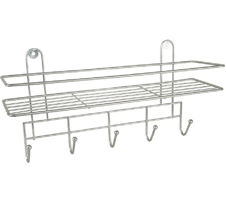 Полка для ванной Rosenberg прямая, с 5 крючками RUS-385015