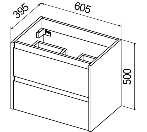Подвесная база под раковину BelBagno KRAFT Bianco Opaco 39-600/390-2C-SO-BO