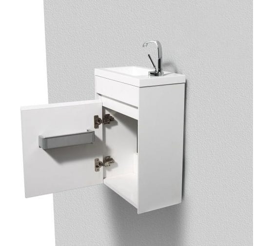Подвесная база под раковину BelBagno PIETRA MINI Bianco Lucido левая PIETRA MINI-400-1A-SO-BL-L