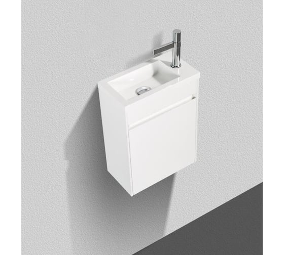 Подвесная база под раковину BelBagno PIETRA MINI Bianco Lucido правая PIETRA MINI-400-1A-SO-BL-R