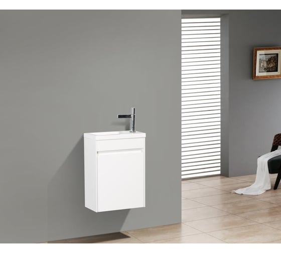 Подвесная база под раковину BelBagno PIETRA MINI Bianco Lucido правая PIETRA MINI-400-1A-SO-BL-R