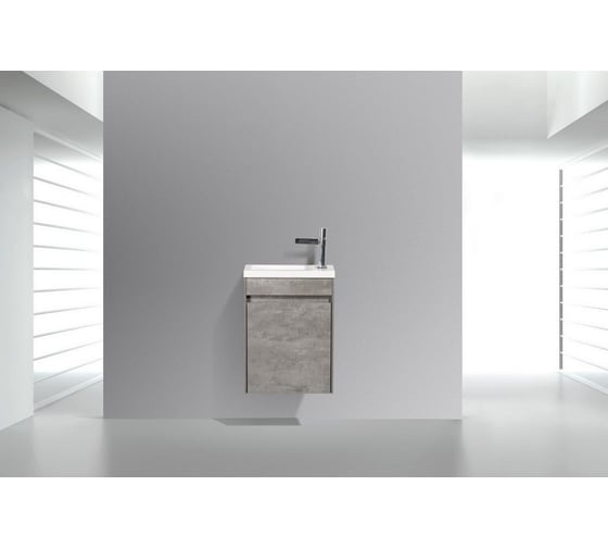 Подвесная база под раковину BelBagno PIETRA MINI Stucco Cemento левая PIETRA MINI-400-1A-SO-SCM-L