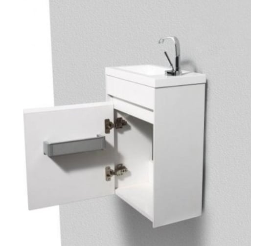 Подвесная база под раковину BelBagno PIETRA MINI Bianco Lucido левая PIETRA MINI-460-1A-SO-BL-L